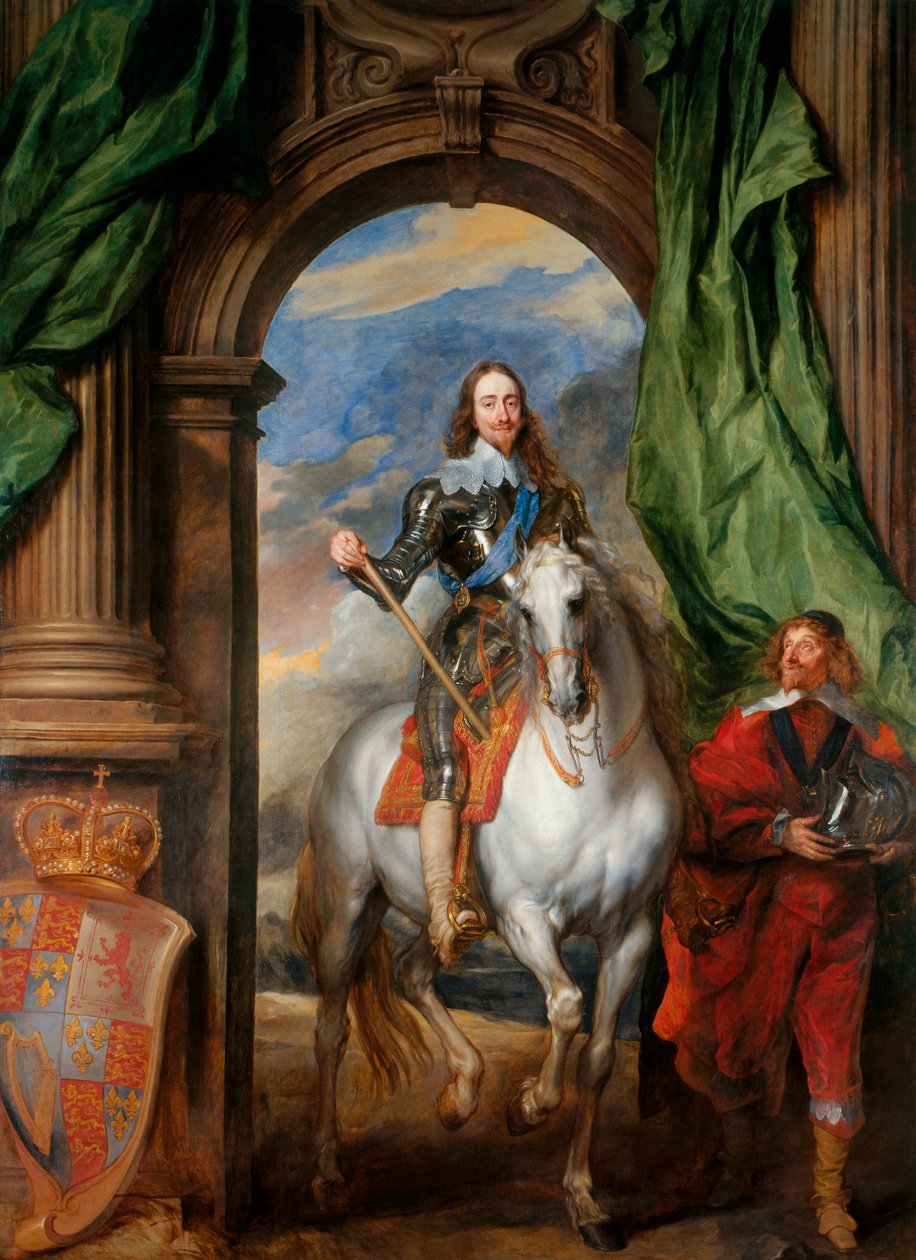 Ridsporträtt av Charles I, kung av England 1600-1649 med M. de St Antoine, 1633 av Anthony van Dyck