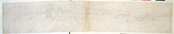 Greenwich Palace, ca 1544 (penna och bläck och penna på papper) av Anthonis van den Wyngaerde