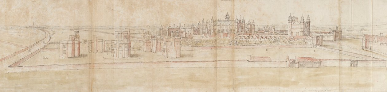 Hampton Court Palace från norr, c1550-1560 av Anthonis van den Wyngaerde