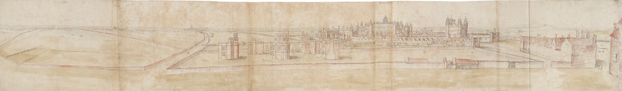 Hampton Court Palace från norr, c1550-1560 av Anthonis van den Wyngaerde