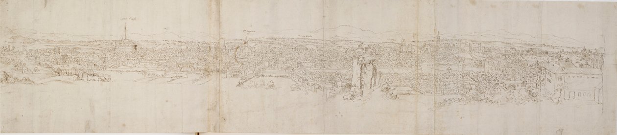 Panoramautsikt över Rom från Monte Janiculus, c1550-talet av Anthonis van den Wyngaerde