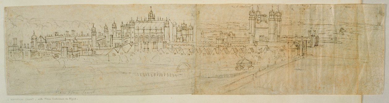 Utsikt över Hampton Court från norr, från 
