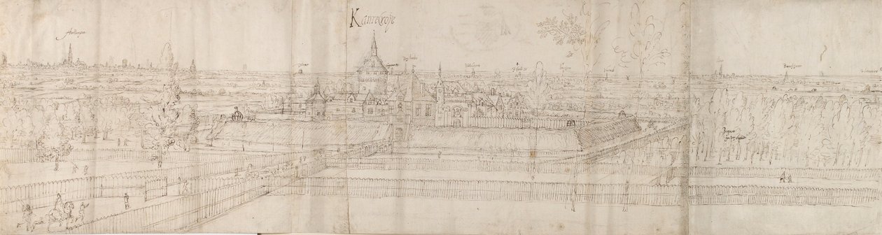 Utsikt över slottet Cantecroy nära Antwerpen och den omgivande landsbygden, 1557-58 av Anthonis van den Wyngaerde