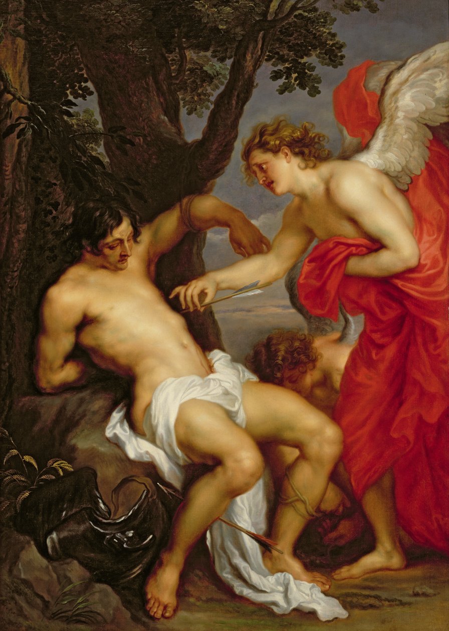 Sankt Sebastian och ängeln av Anthony van Dyck
