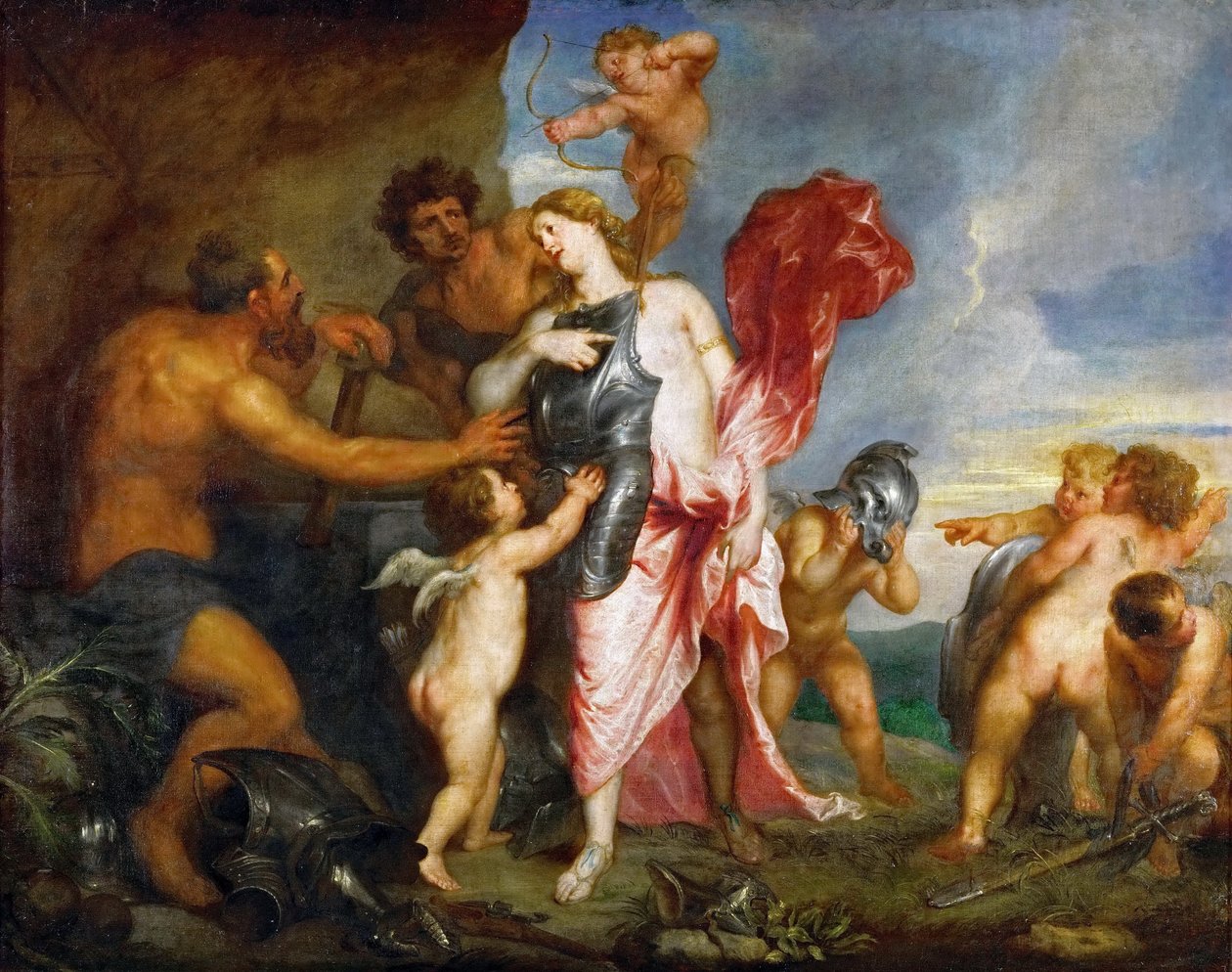 Thetis empfängt von Hephaistos die Waffen für Achill av Anthony van Dyck