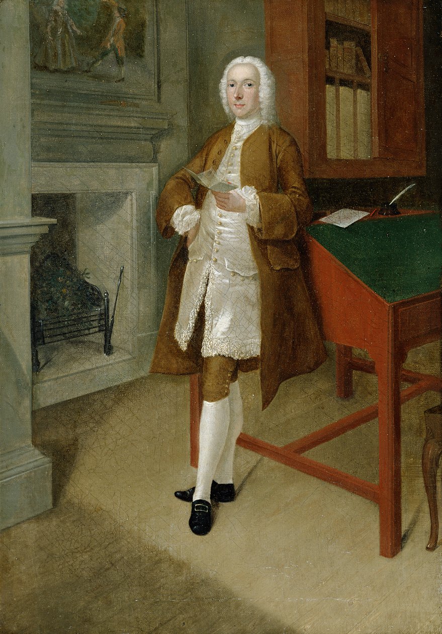 En okänd man i ett bibliotek, ca 1740-41 av Anthony Devis