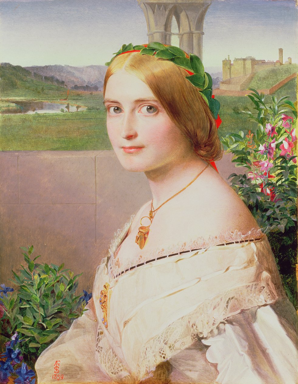 Porträtt av Adelaide Mary, fru Philip Bedingfeld, 1859 av Anthony Frederick Augustus Sandys