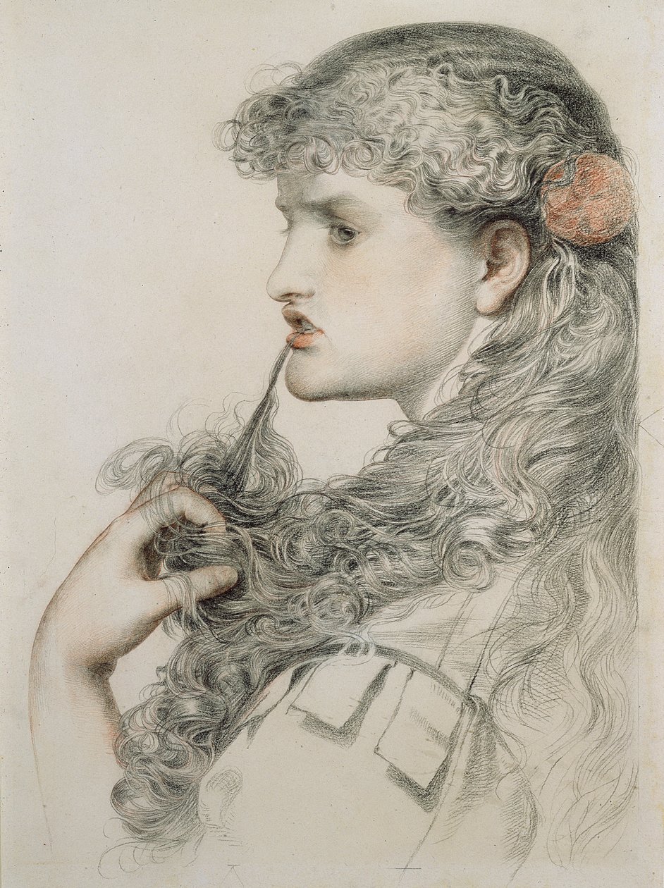 Proud Maisie, 1893, (penna och röd krita på papper) av Anthony Frederick Augustus Sandys