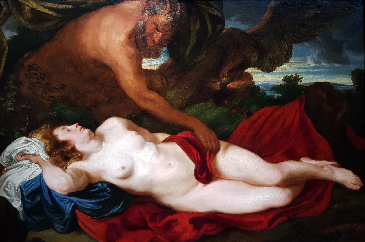 Jupiter as Satyr with Antiope av Anthony van Dyck