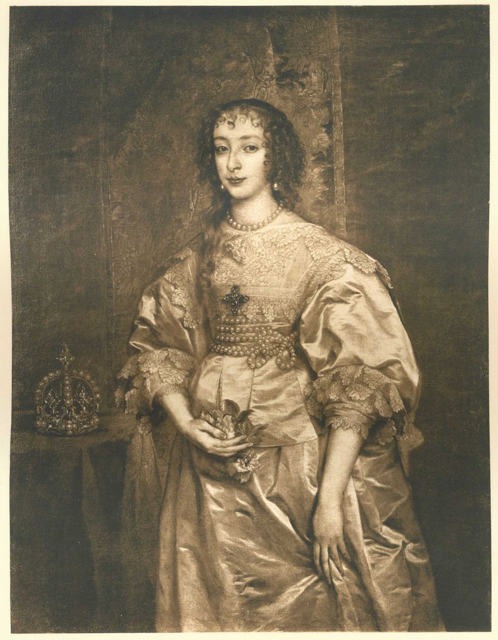 Henriette Maria av Frankrike (1609–1668), hustru till Karl I av England av Anthony van Dyck