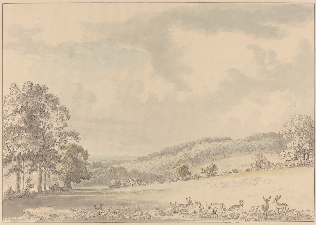 Rådjur vilar i Albury Park av Anthony Devis