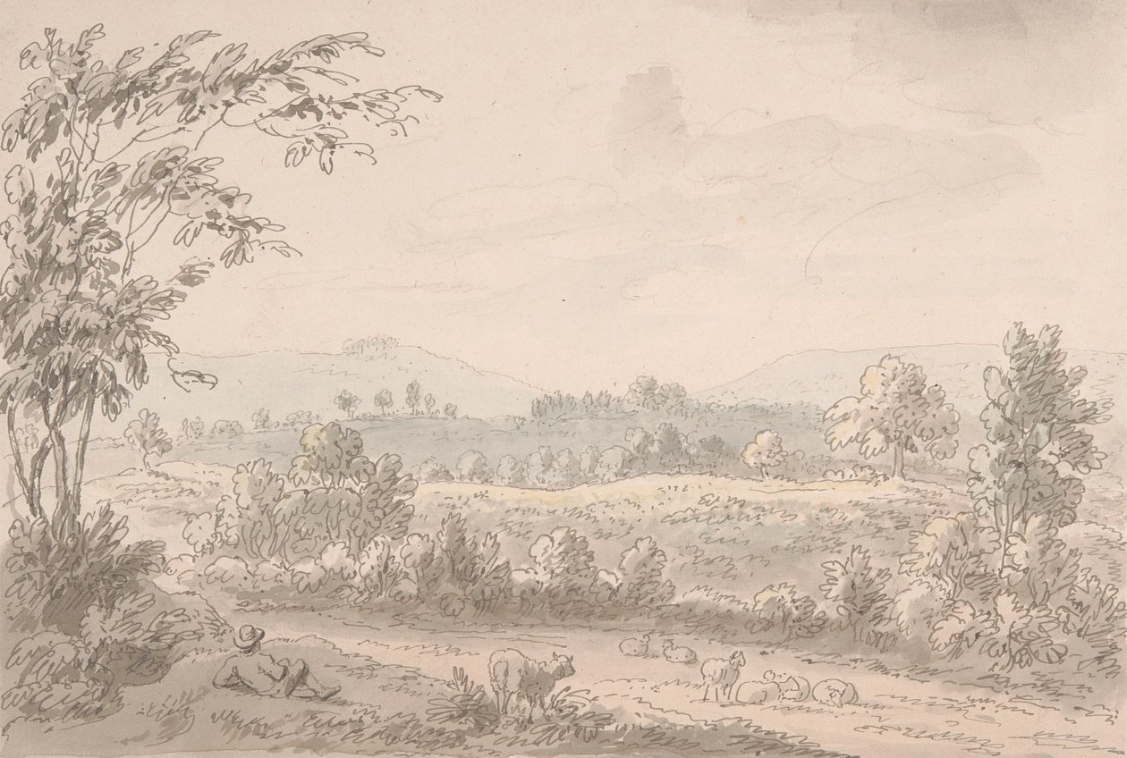 Landskap med herde och får av Anthony Devis