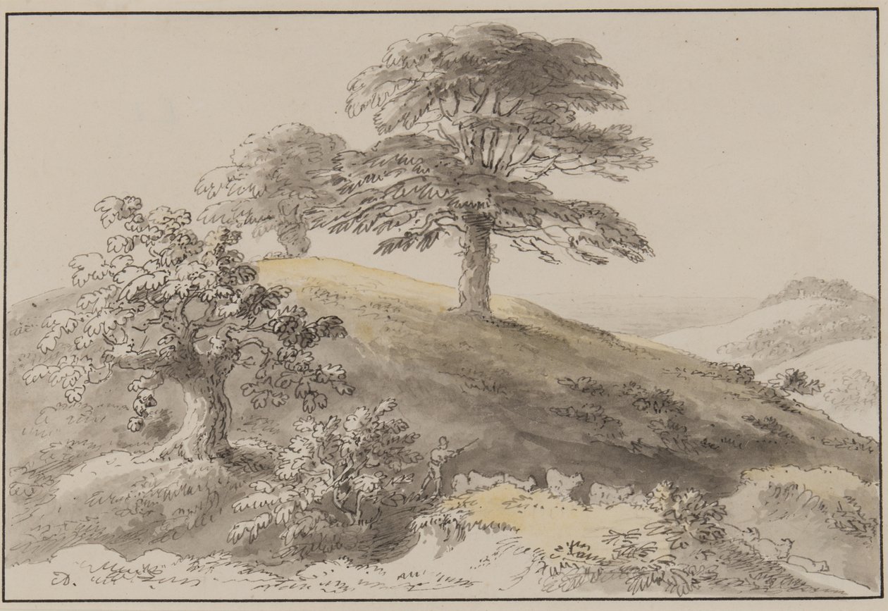 Sussex: Near St Marthas, Albury (penna, pensel, bläck & wc på papper) av Anthony Devis