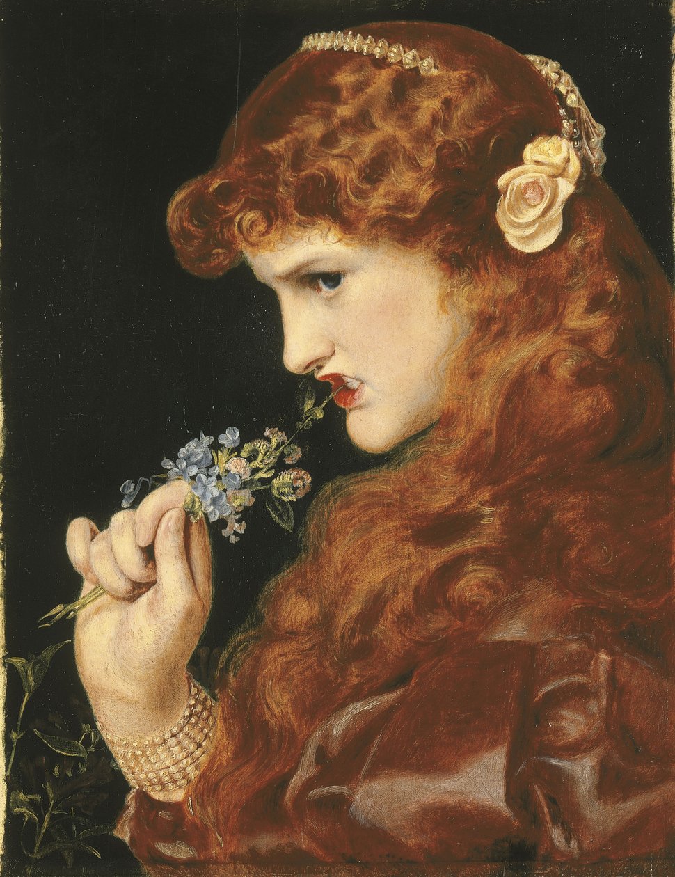 Kärlekens skugga, ca 1867 av Anthony Frederick Augustus Sandys