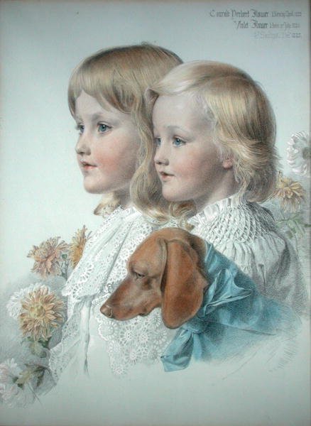 Porträtt av Conrad och Violet Flower av Anthony Frederick Augustus Sandys