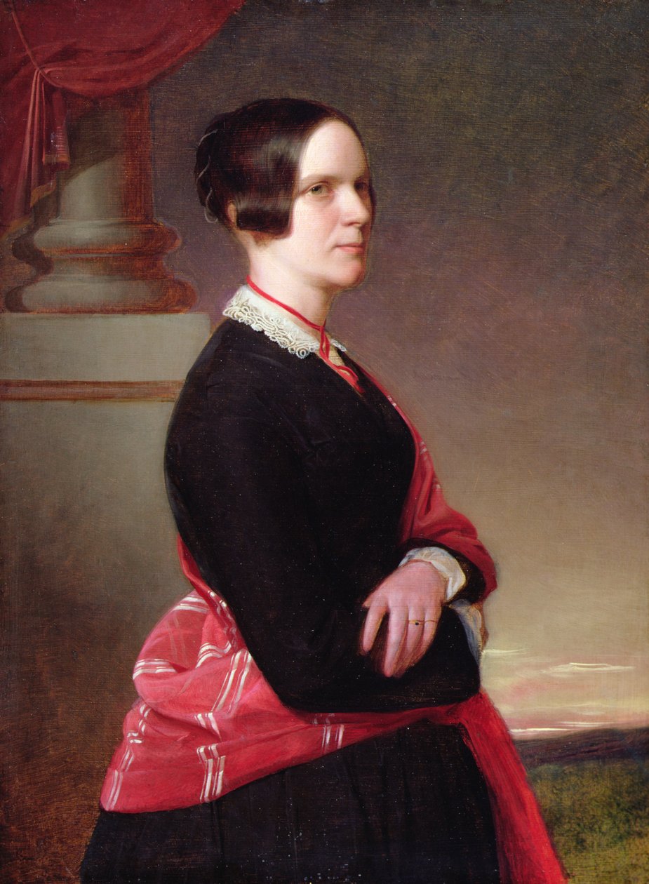 Porträtt av Mrs. Sandys, konstnärens mor, senare 1840-talet (olja på panel) av Anthony Frederick Augustus Sandys