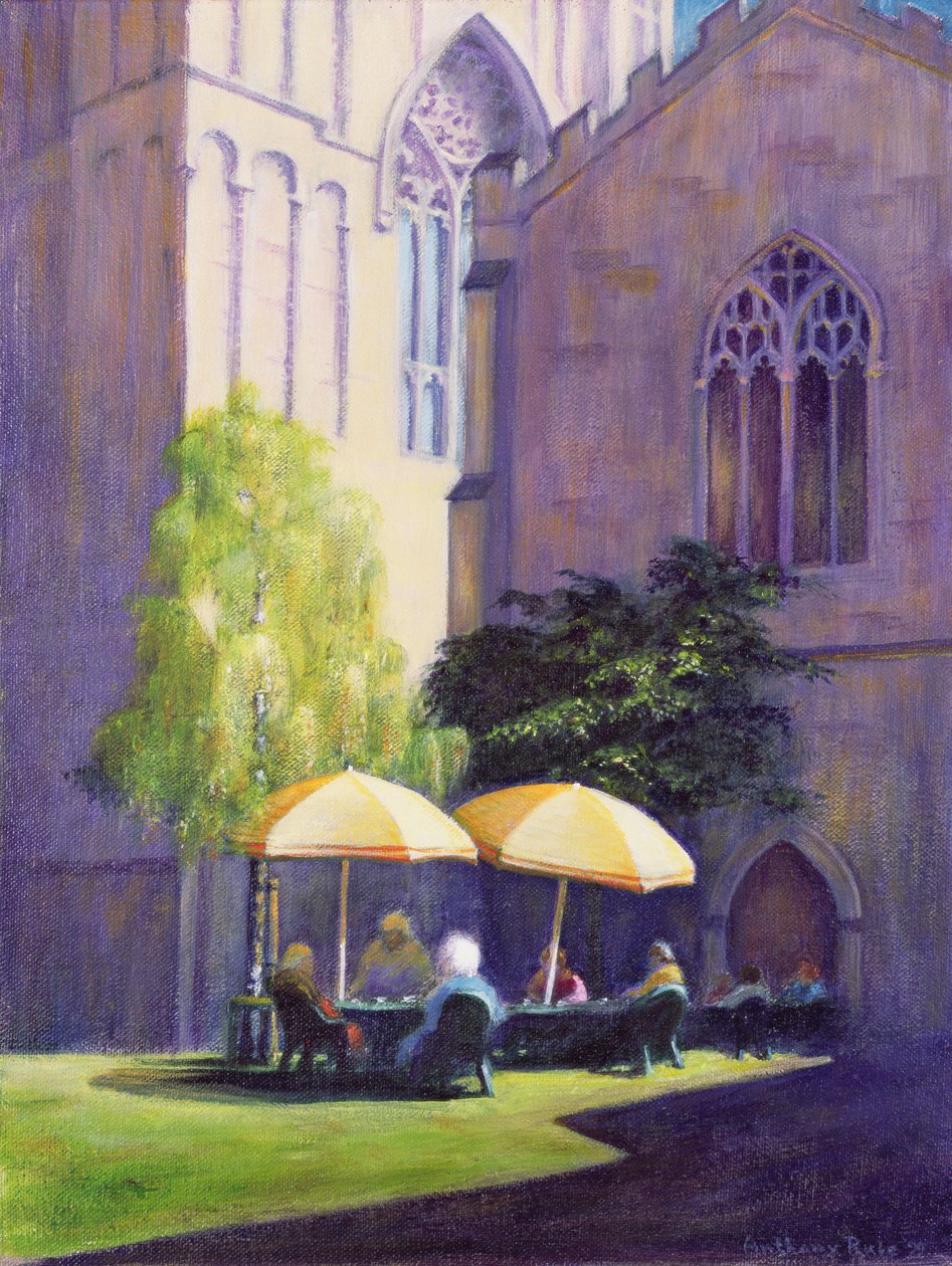 Refectory Garden, Exeter Cathedral, 1999 (akryl på papper) av Anthony Rule