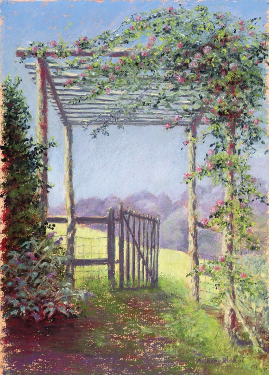 Vägen till fältet, 2001 (pastell på papper) av Anthony Rule