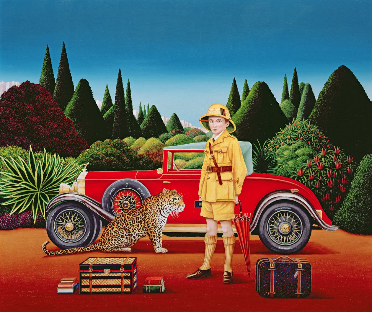 Red Rolls Royce, 1992 (akryl ombord) av Anthony Southcombe