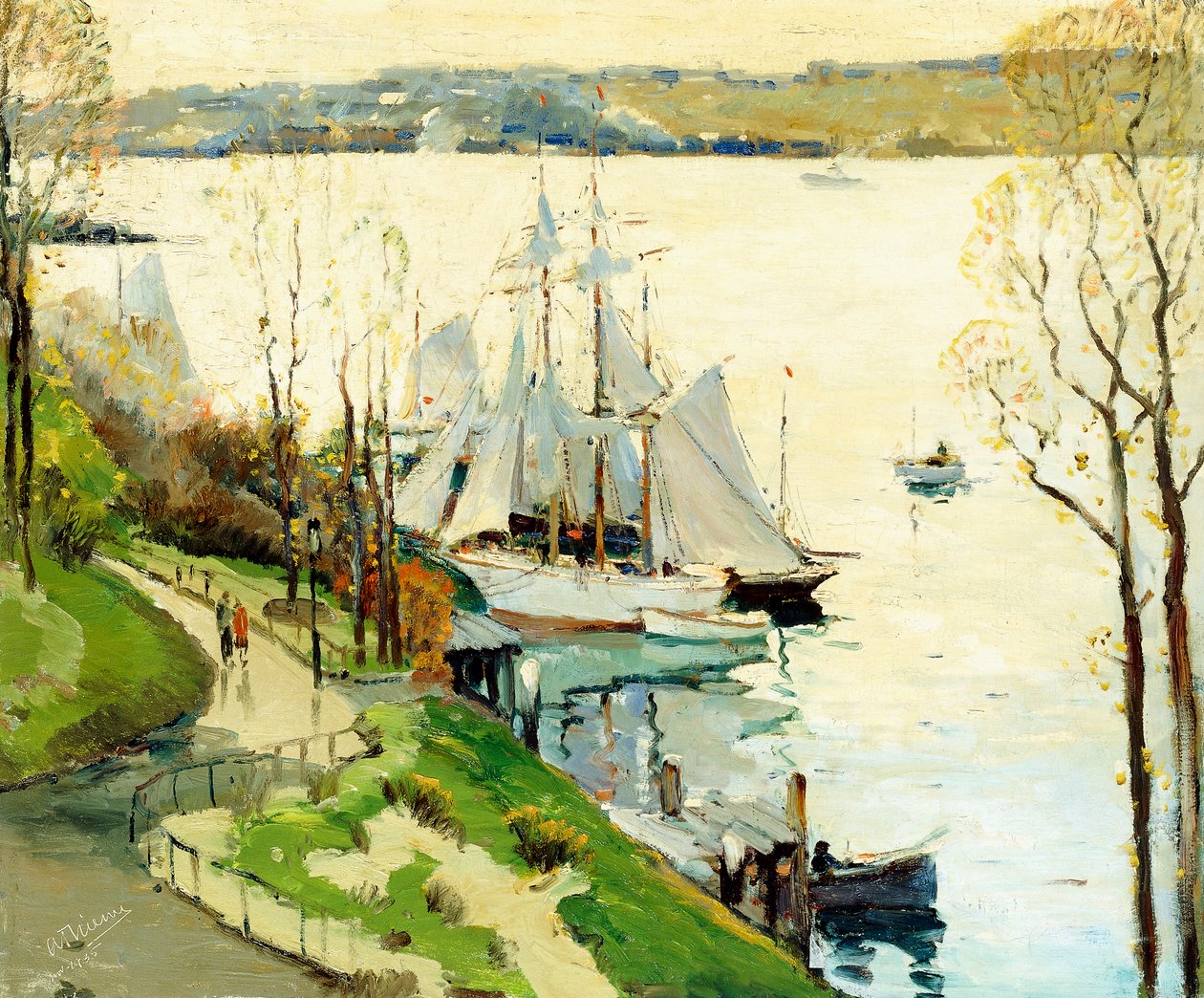 Båtbassängen på 79th Street, New York av Anthony Thieme