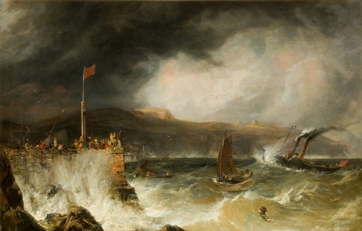 Paketbåt som går in i hamnen, 1855. av Anthony Vandyke Copley Fielding