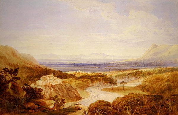 River View (akvarell över penna på papper) av Anthony Vandyke Copley Fielding