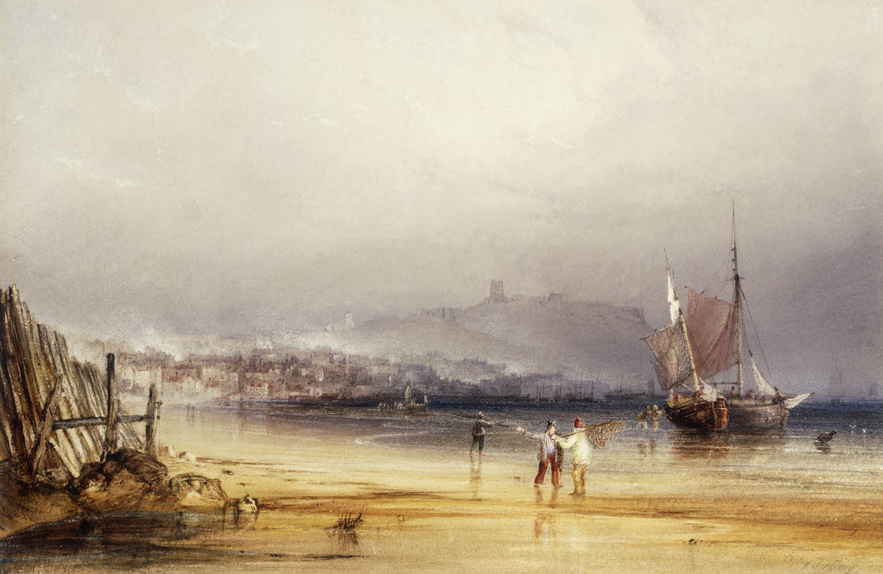 Scarborough Castle från söder, 1838 av Anthony Vandyke Copley Fielding