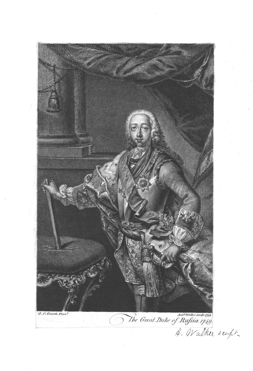 Den store hertigen av Ryssland, 1749, 1752. av Anthony Walker