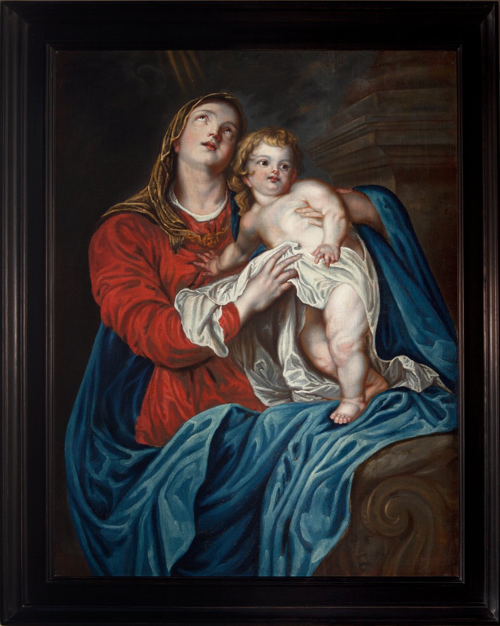Anonym. Jungfru med barnet. 1700-talet (?). av Anthony van (after) Dyck