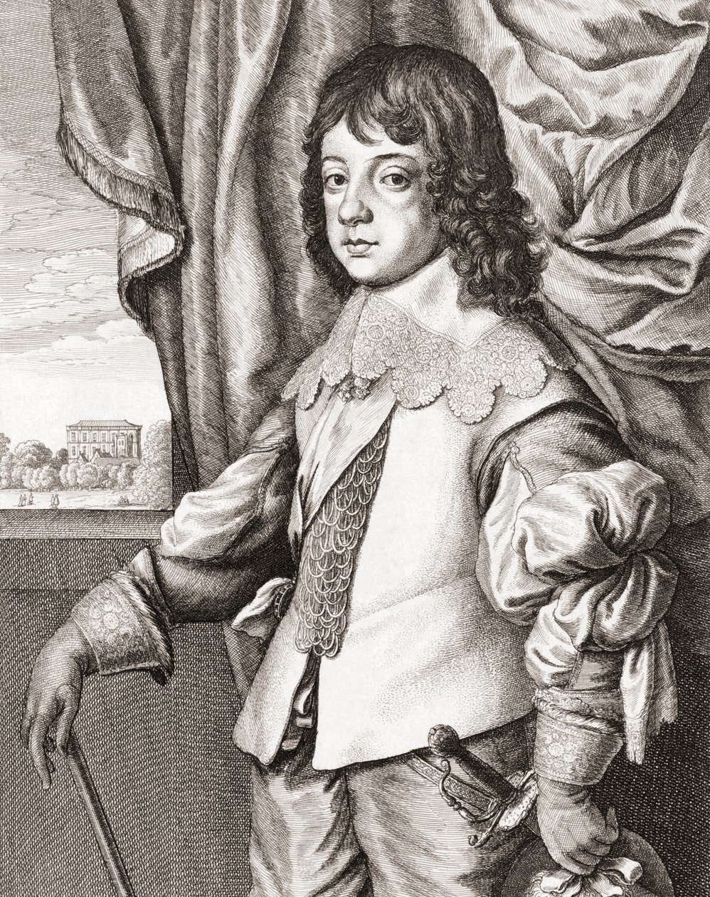 Kung Karl II av England som barn av Anthony van (after) Dyck