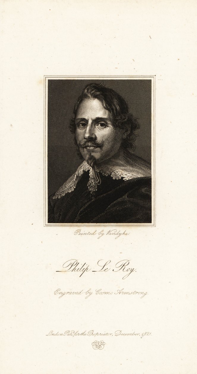Porträtt av baron Philippe Le Roy, flamländsk diplomat av Anthony van (after) Dyck
