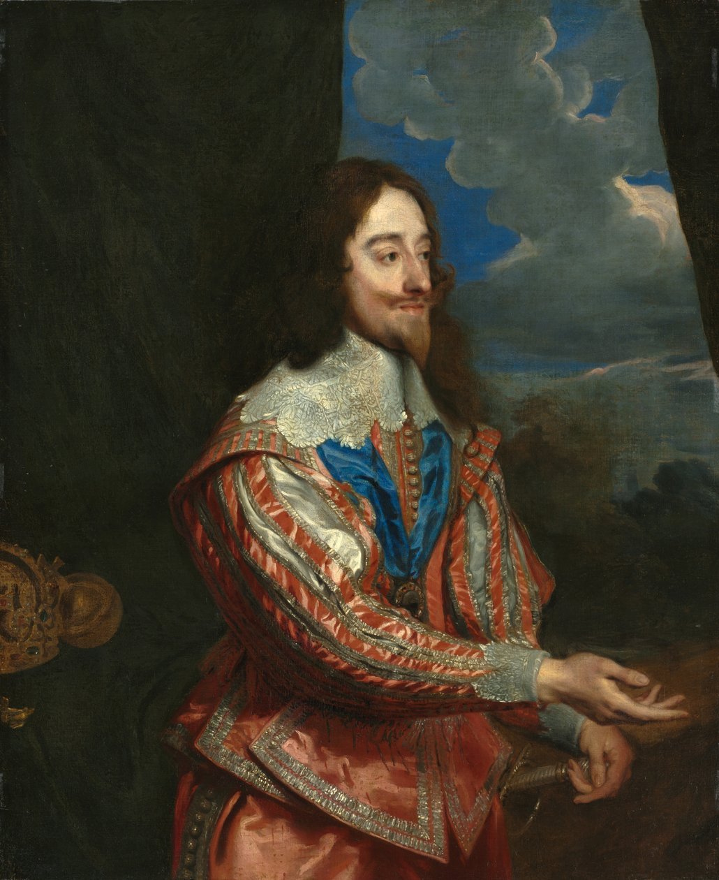 Porträtt av Karl I (1600-1649) av Anthony van (after) Dyck
