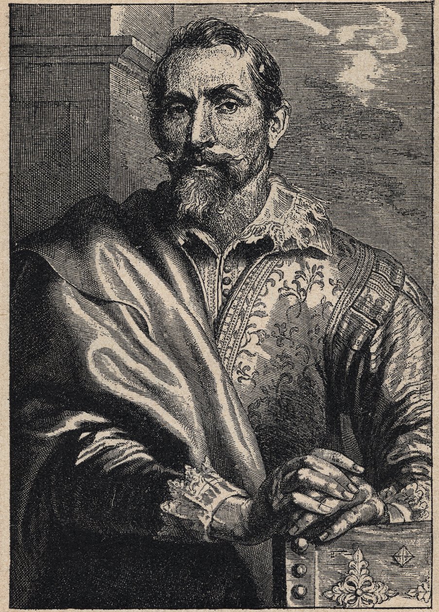 Porträtt av Synders (Franciscus Snyders) (Frans Snyders eller Snijders) 1579-1657 av Anthony van Dyck av Anthony van (after) Dyck