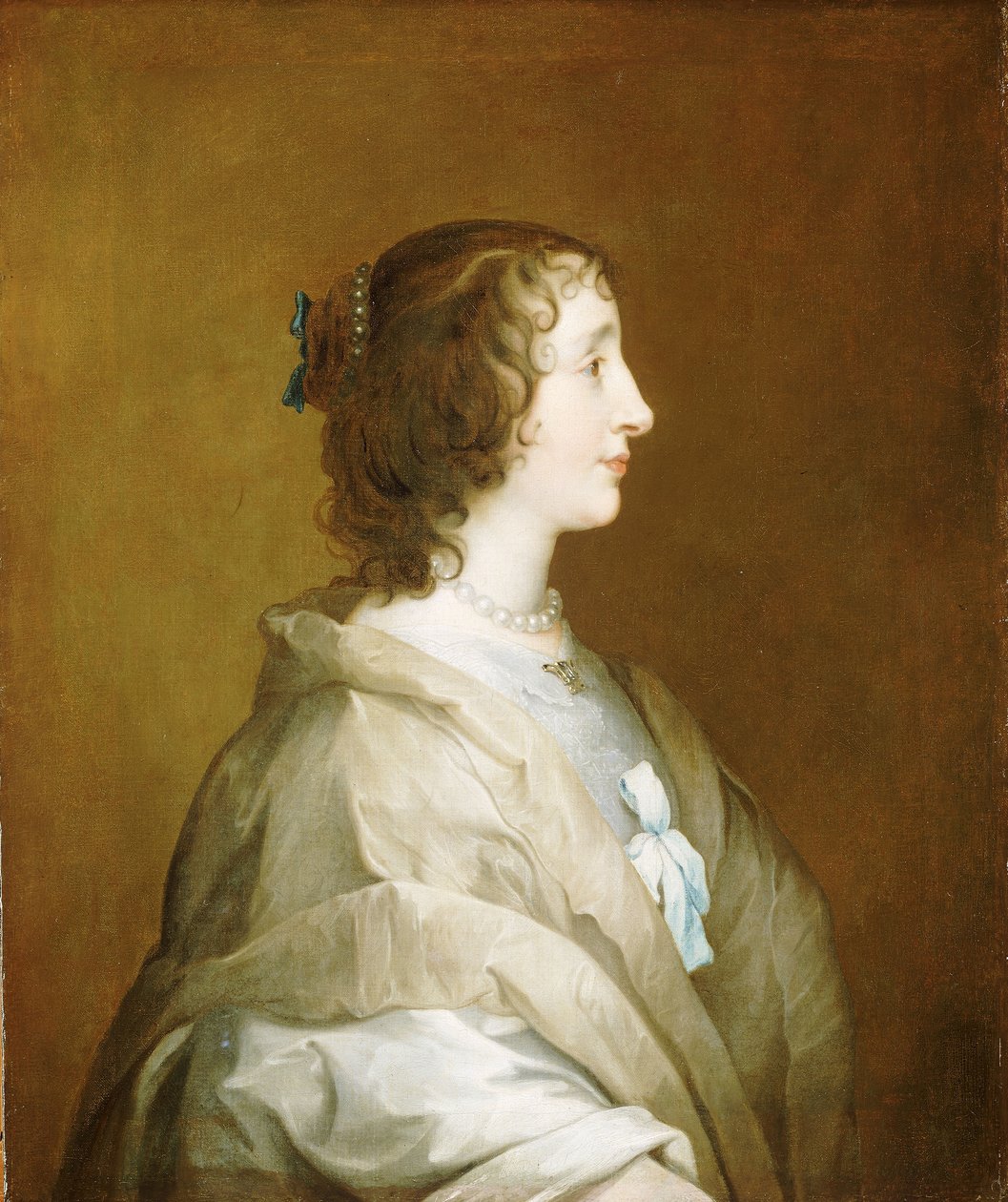 Henrietta Maria (1609-1669), ca 1638 (olja på duk) av Anthony van (studio of) Dyck