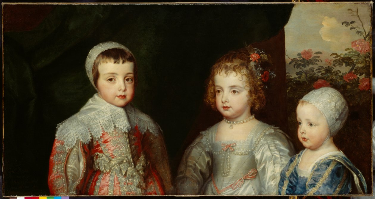 Tre äldsta barn till Charles I ca 1635 (olja på duk) av Anthony van (studio of) Dyck