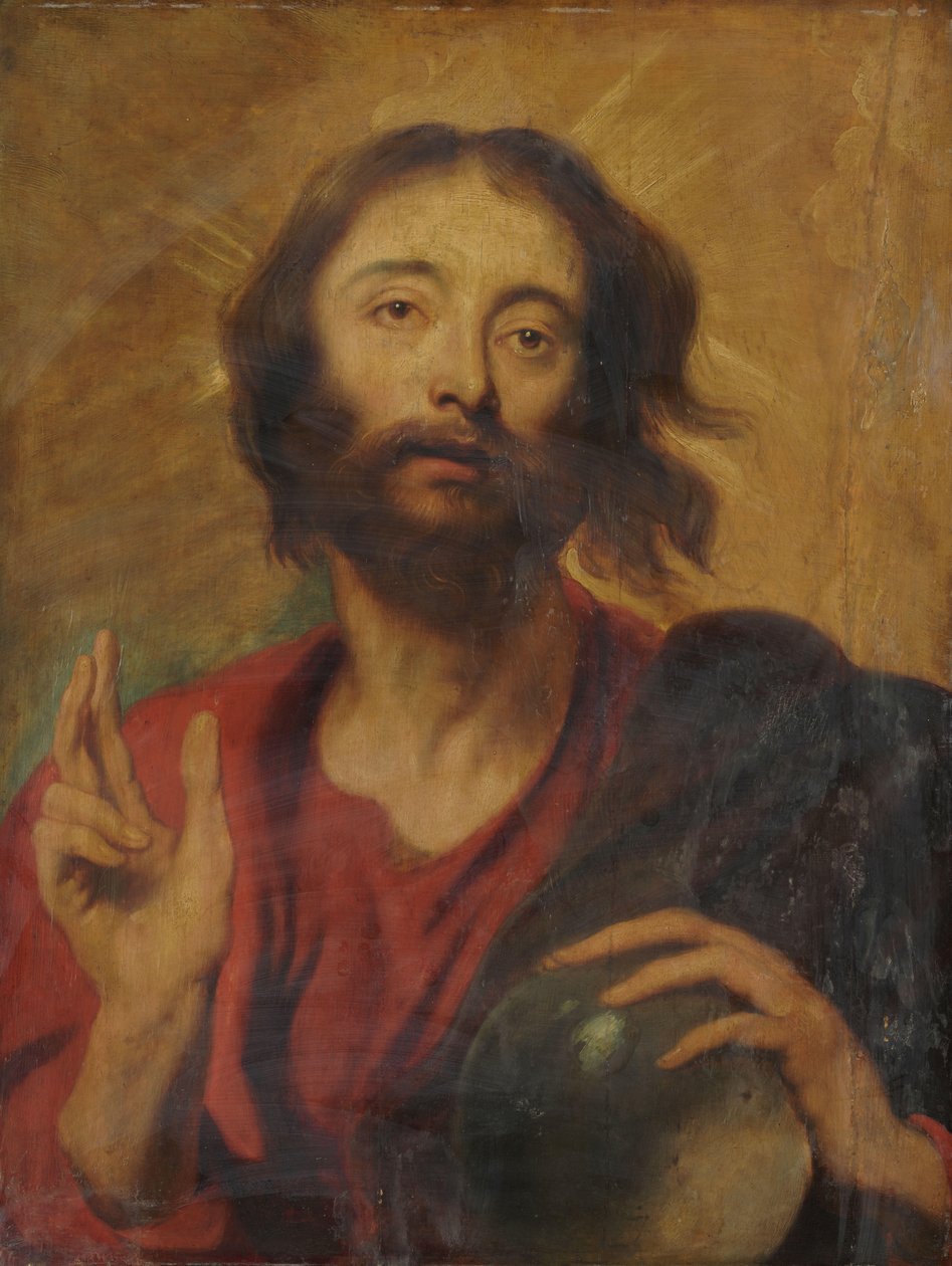 Kristus som världens frälsare av Anthony van Dyck (after)