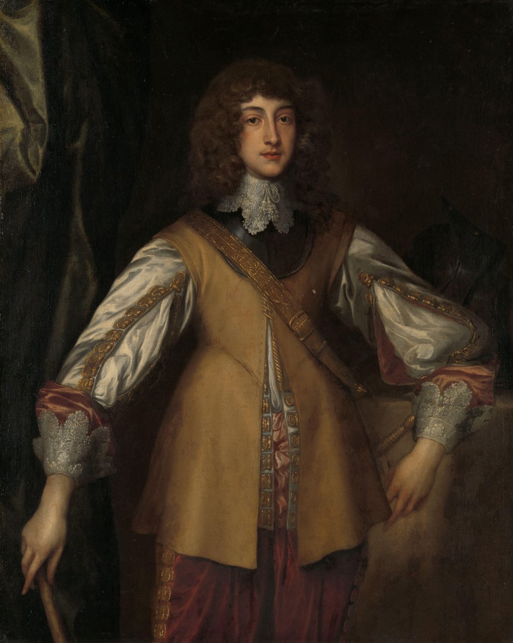 Porträtt av Rupert (1619-1682), Prins-Pfalz av Rhen, i stridsklänning av Anthony van Dyck (copy after)