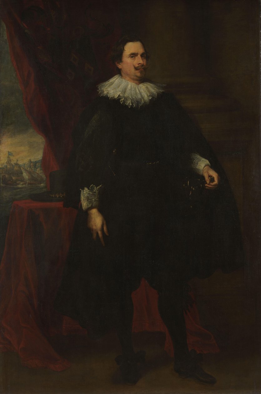 Porträtt av en manlig medlem av familjen Van der Borcht av Anthony van Dyck (follower of)