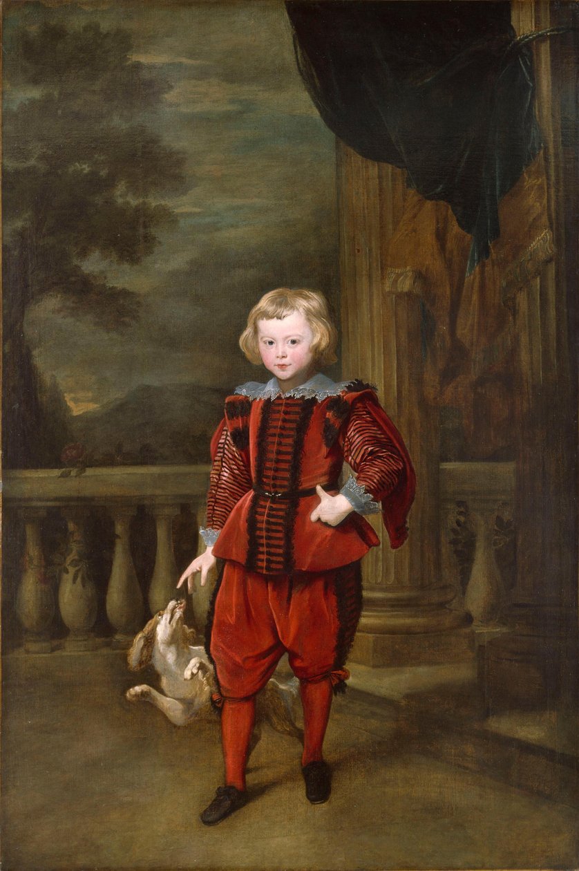 En pojke som står på en terrass av Anthony van Dyck