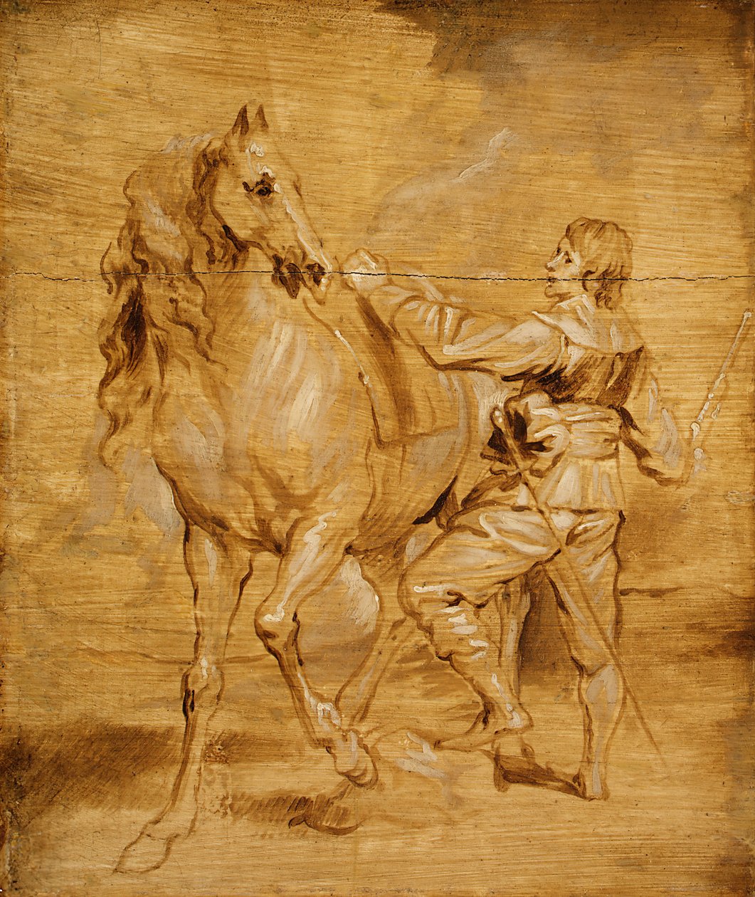 En man som sätter sig på en häst, ca. 1630. av Anthony van Dyck