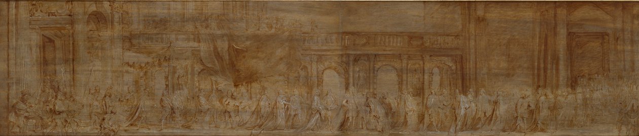 Karl I och riddarna av strumpebandet i procession, 1638 av Anthony van Dyck