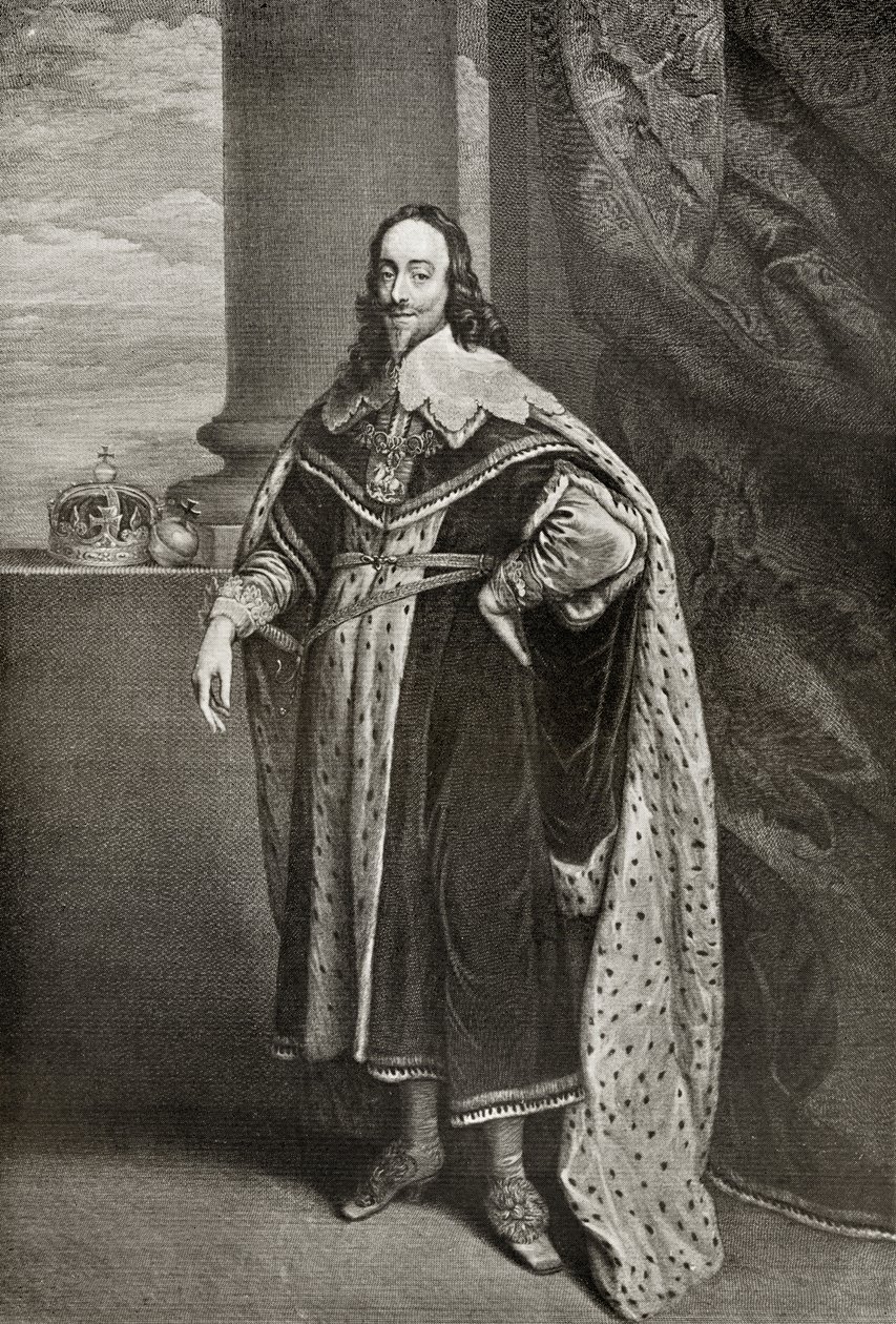 Charles I, graverad av Sir Robert Stange, från 