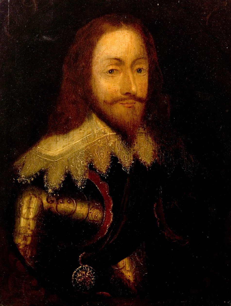 Charles I, i rustning bärande tistelorden av Anthony van Dyck