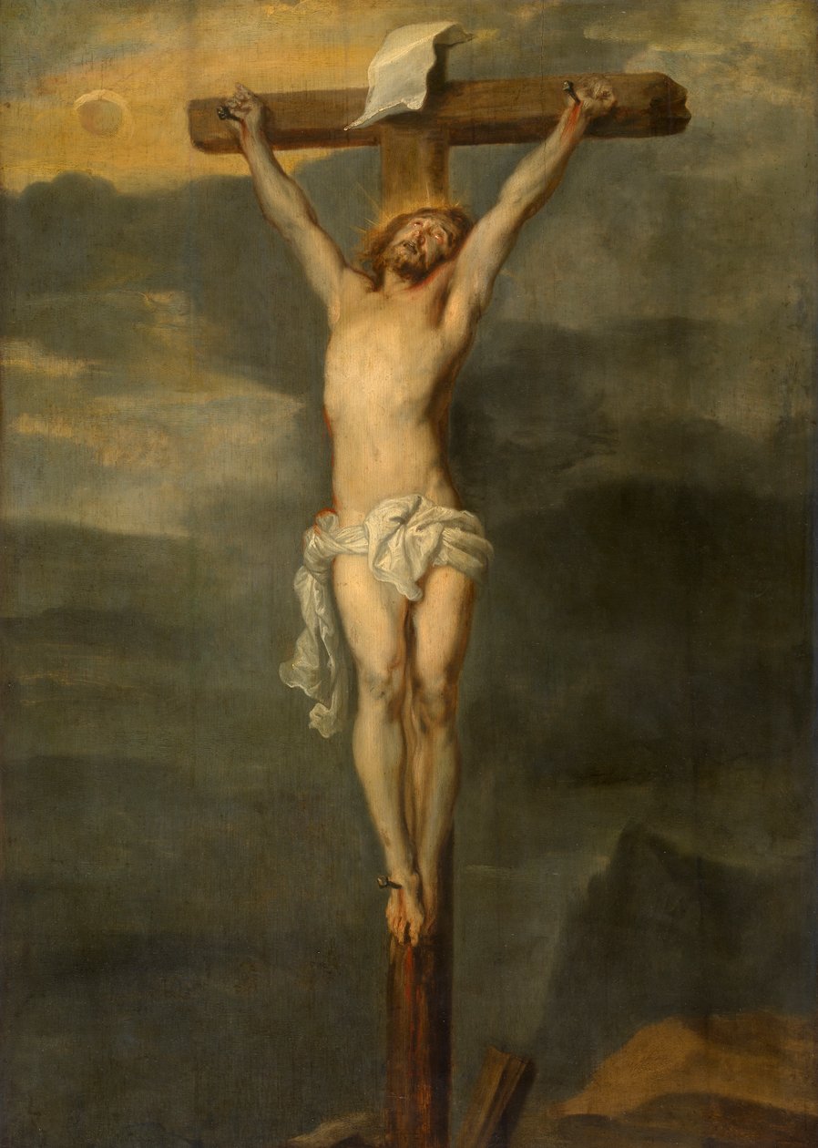 Kristus på korset (olja på panel) av Anthony van Dyck