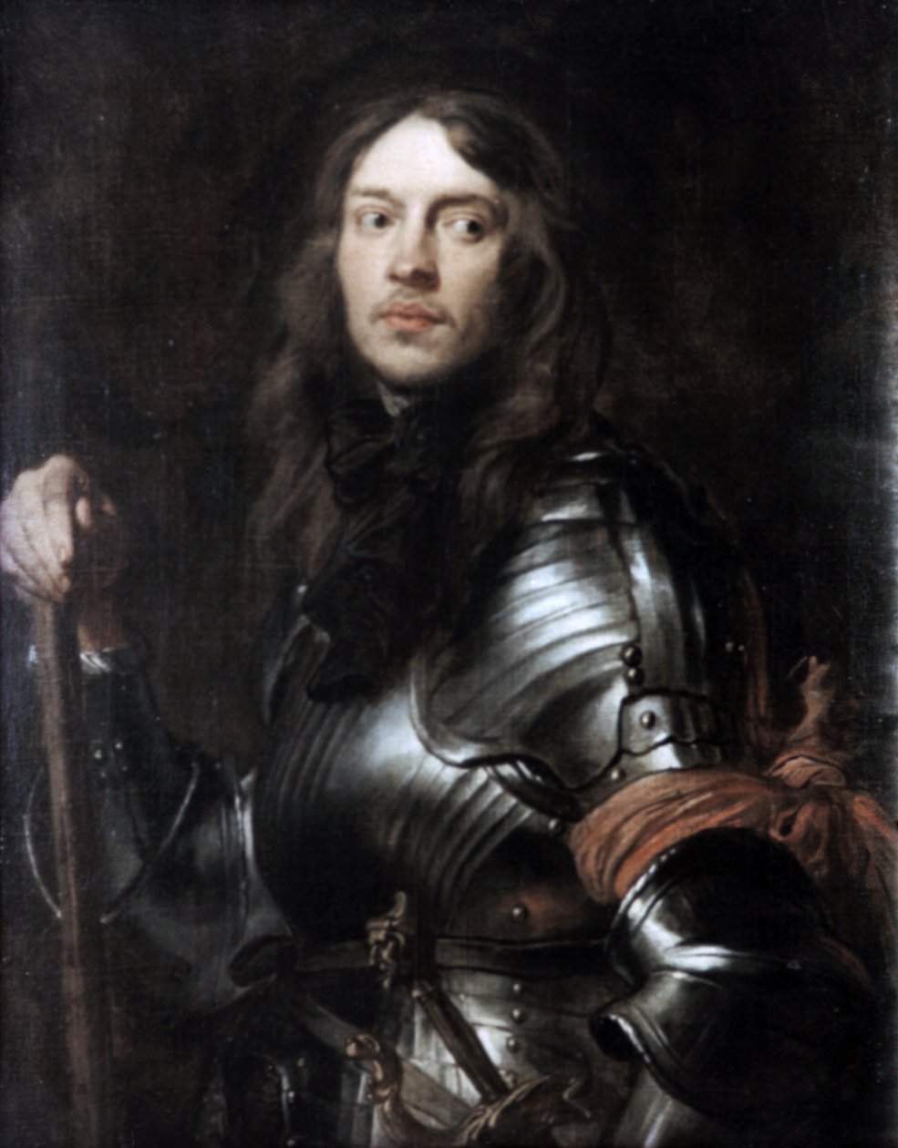 Befälhavare i rustning, med en röd halsduk, c1625-1627. av Anthony van Dyck
