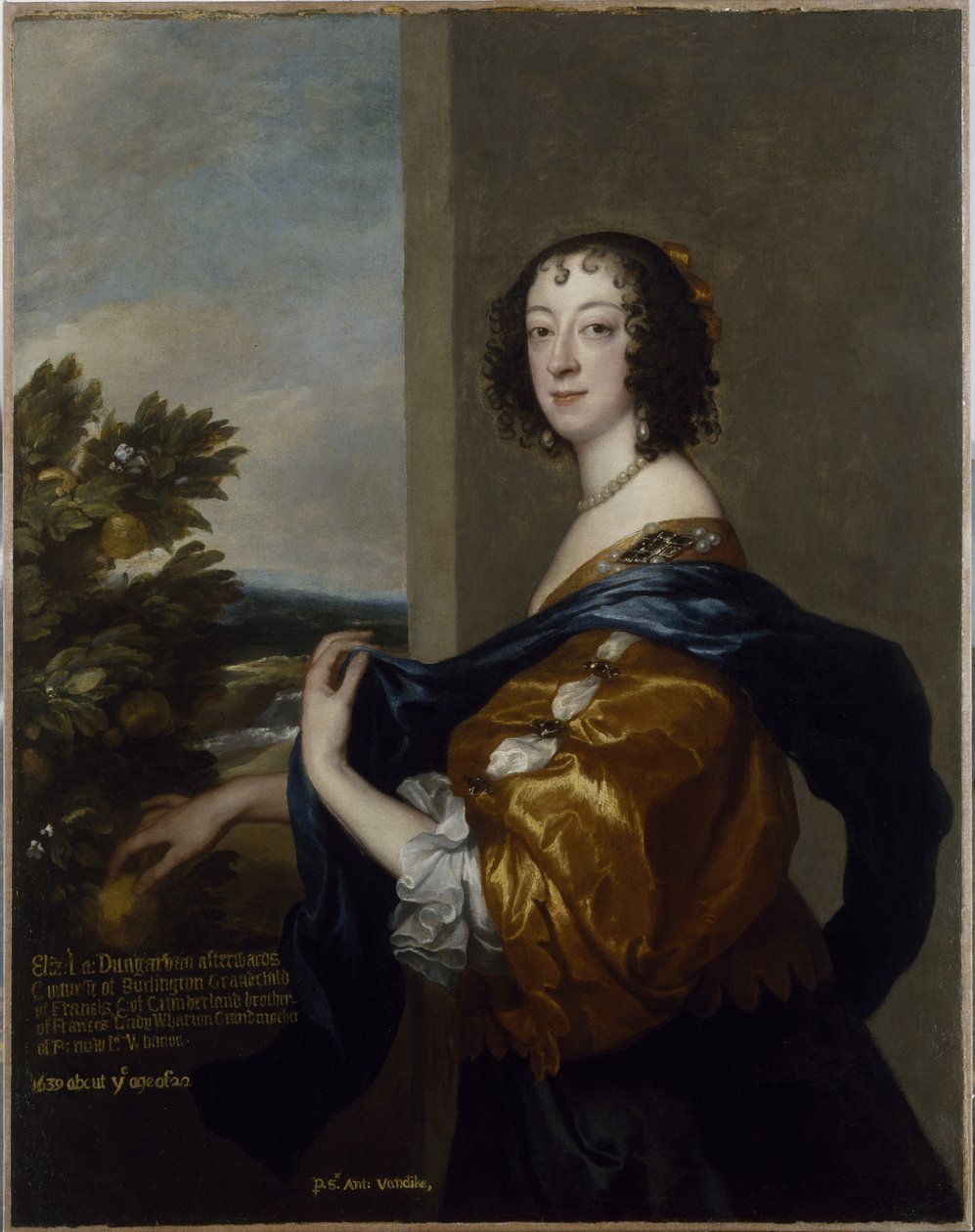 Elizabeth, Lady Dungarvan och Clifford (olja på duk) av Anthony van Dyck