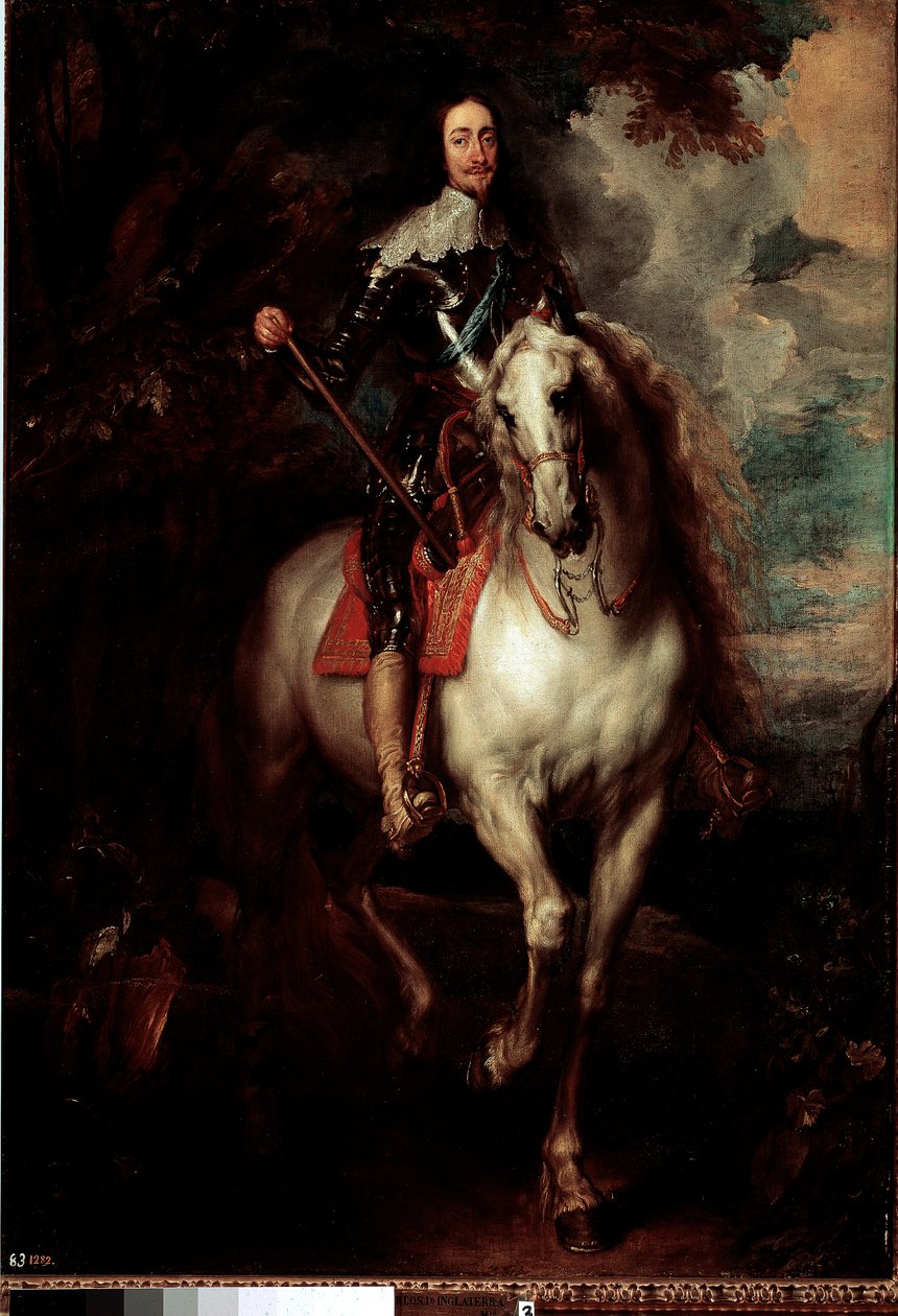 Ridsporträtt av Charles I Stuart (1600 - 1649), kung av England Målning av Antony Van Dyck (1599-1641) av Anthony van Dyck