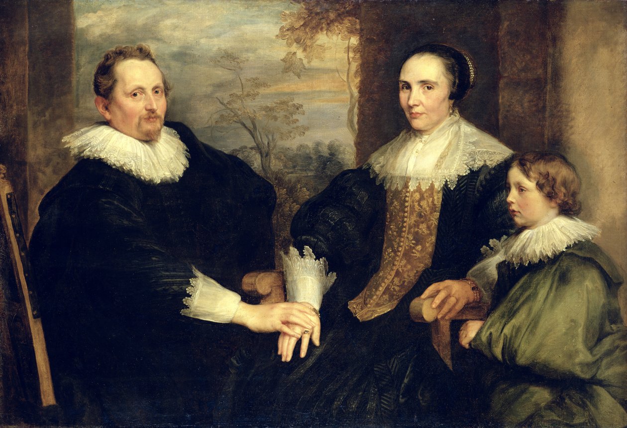 Family Portrait of Sebastian Leerse (1584-1664) with his Wife and Son, 1630-32  av Anthony van Dyck