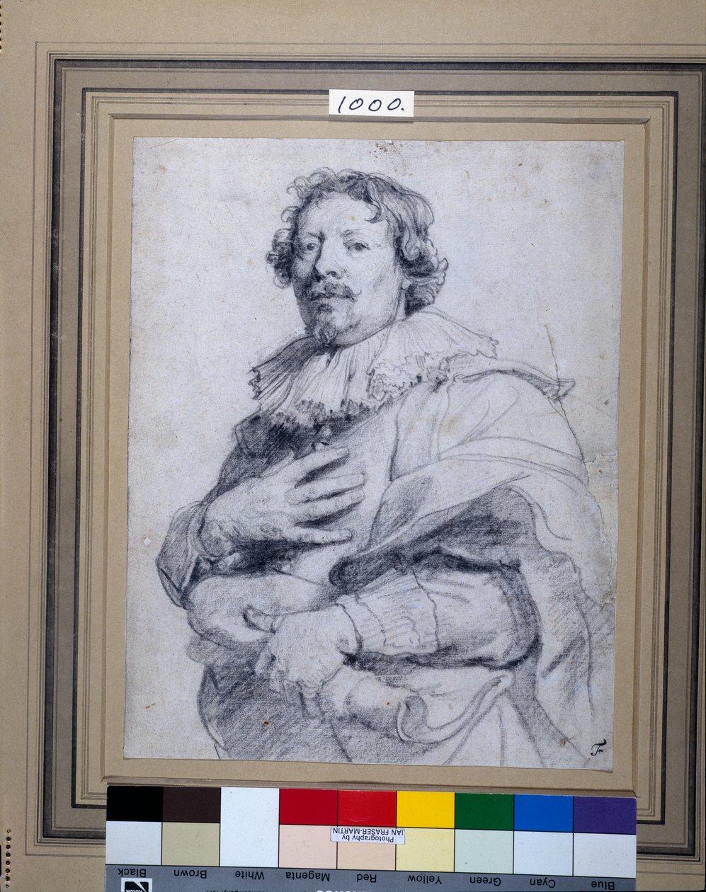 Gaspard de Crayer (svart krita på vitt papper) av Anthony van Dyck