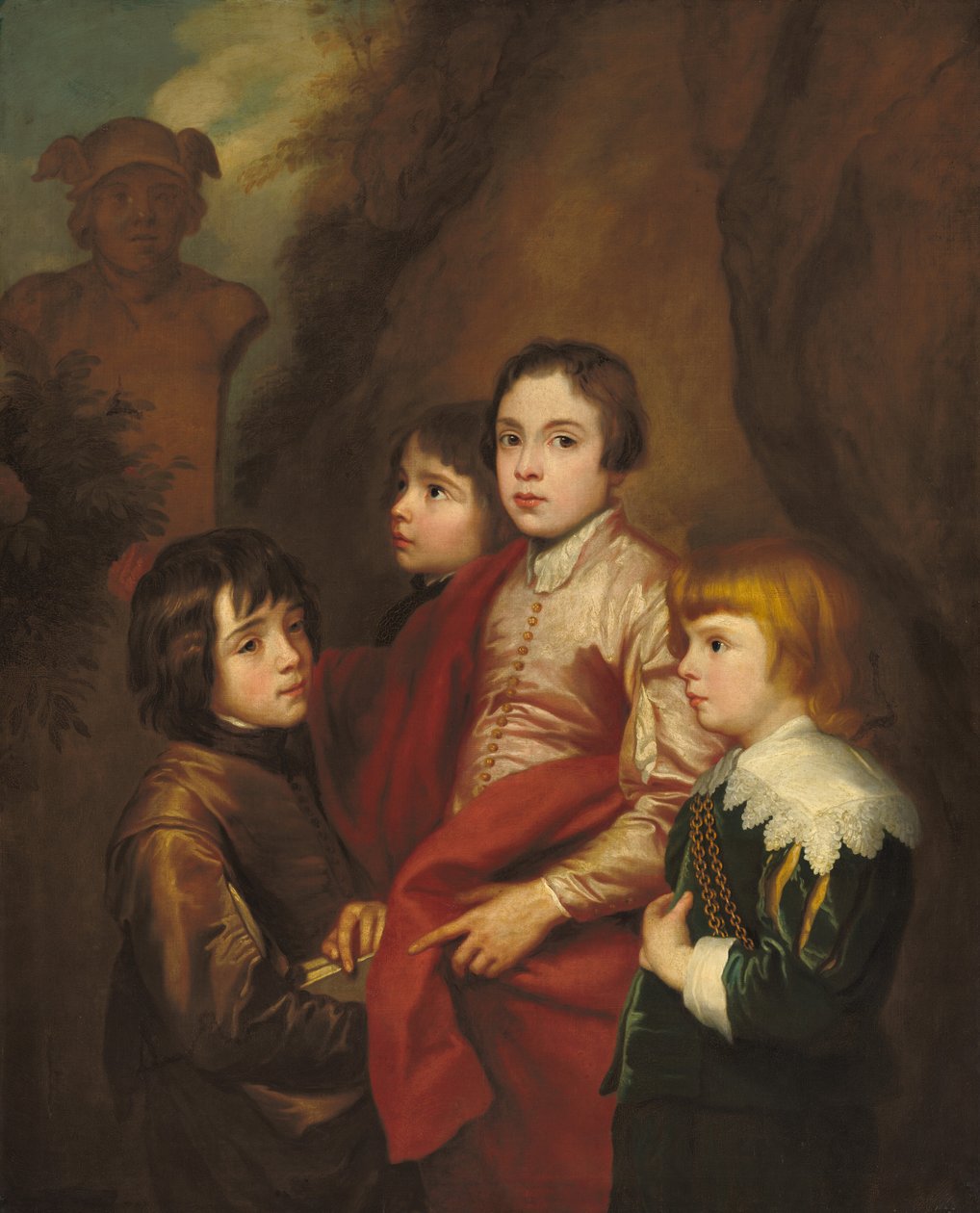 Grupp av fyra pojkar, förmodligen mitten av 1600-talet. av Anthony van Dyck